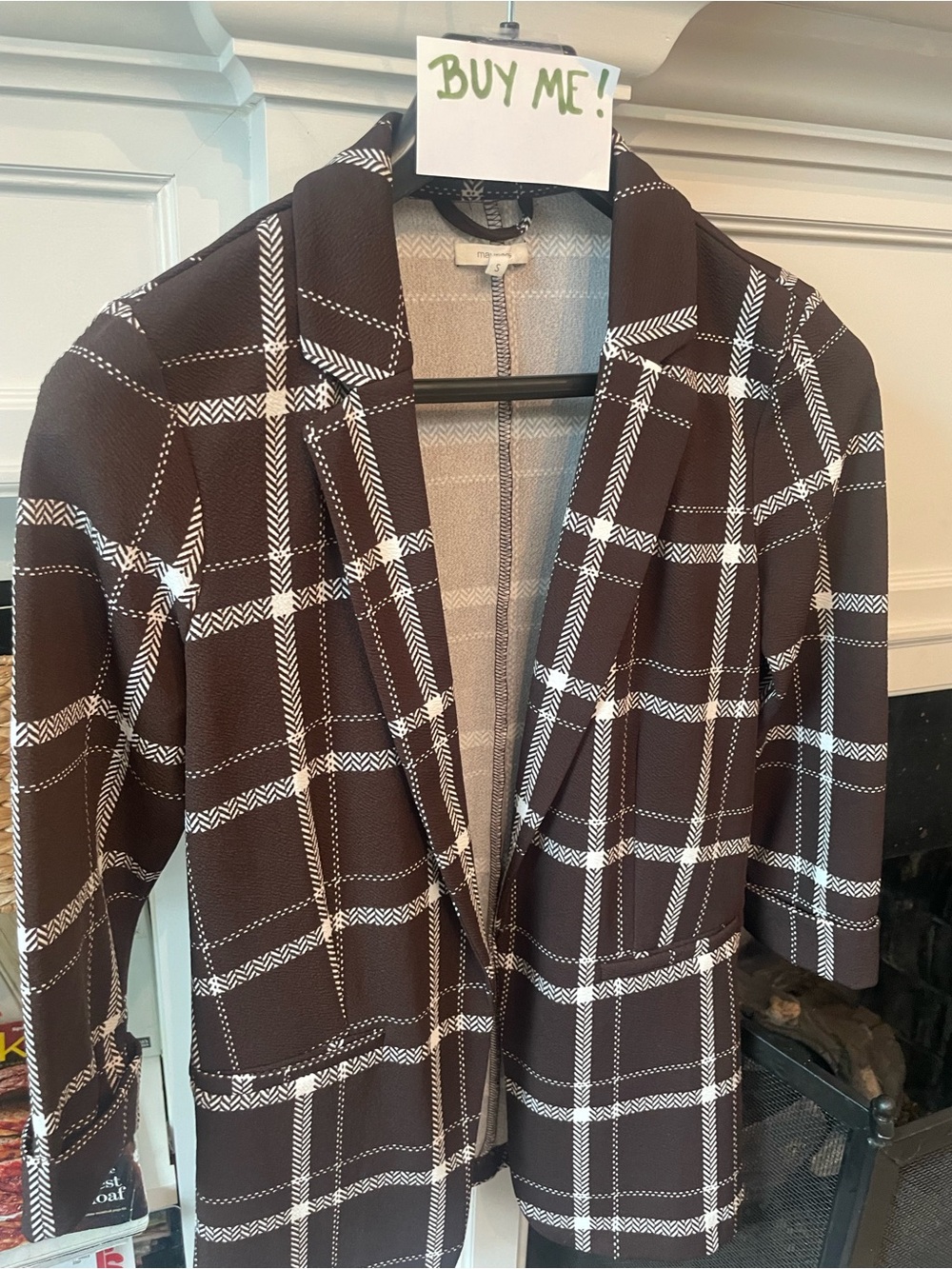 Brown Plaid Blazer with White Windowpane.  Bundle for a deal!!